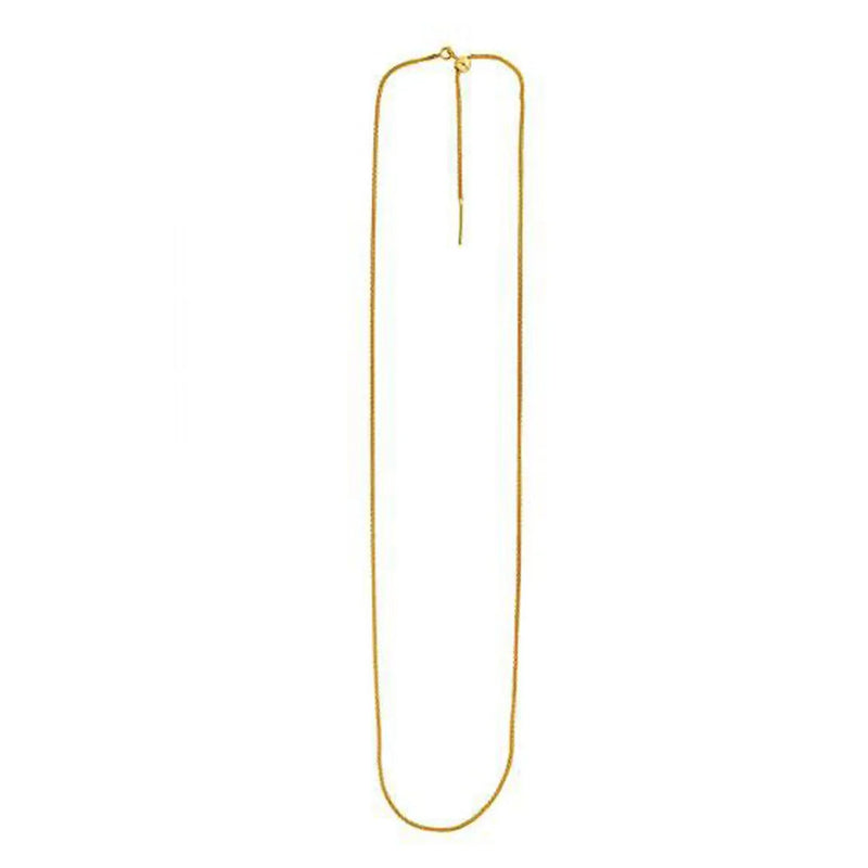 An image displaying Endless Adjustable Wheat Chain in 14k Yellow Gold (1.1mm) by Orca Market
