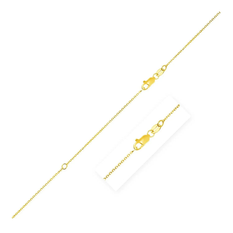 An image displaying Extendable Cable Chain in 10k Yellow Gold (0.85mm) by Orca Market