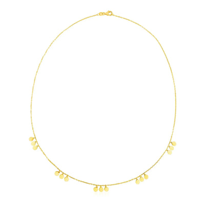 An image displaying 14k Yellow Gold Necklace with Circle Dangle Stations by Orca Market