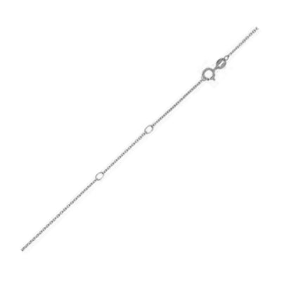 An image displaying Double Extendable Diamond Cut Cable Chain in 14k White Gold (0.68mm) by Orca Market