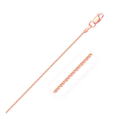 An image displaying 14k Rose Gold Round Wheat Chain 1.0mm by Orca Market