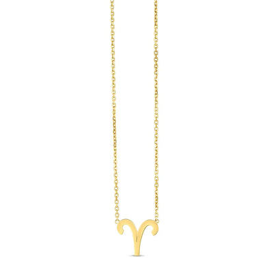 An image displaying 14K Yellow Gold Aries Necklace by Orca Market