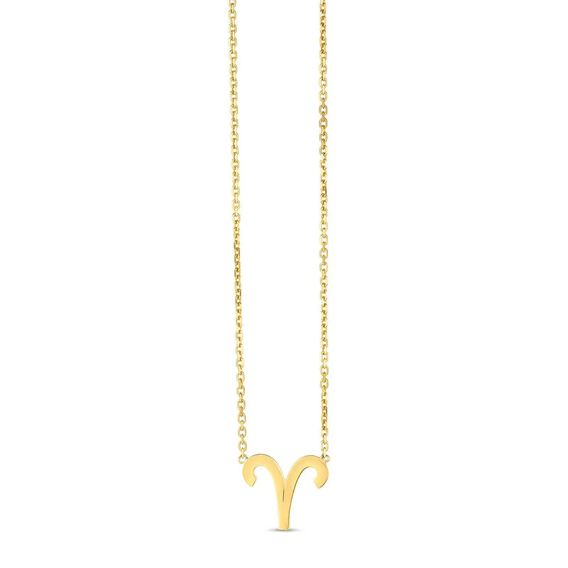 An image displaying 14K Yellow Gold Aries Necklace by Orca Market