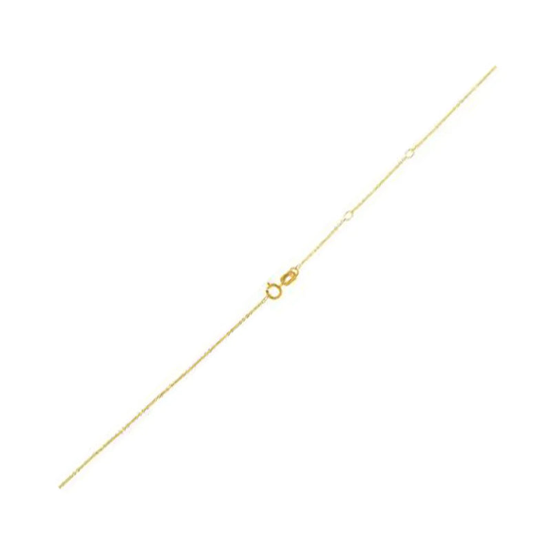An image displaying Adjustable Cable Chain in 14k Yellow Gold (1.0mm) by Orca Market