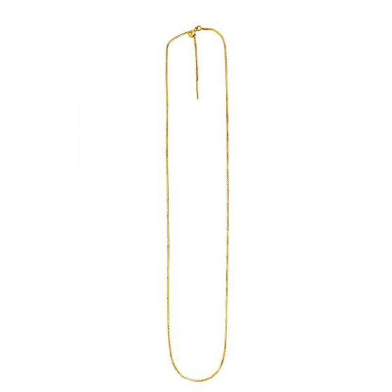 An image displaying Endless Adjustable Box Chain in 14k Yellow Gold (0.95mm) by Orca Market