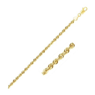 An image displaying Lite Rope Chain Bracelet in 10k Yellow Gold (2.5 mm) by Orca Market