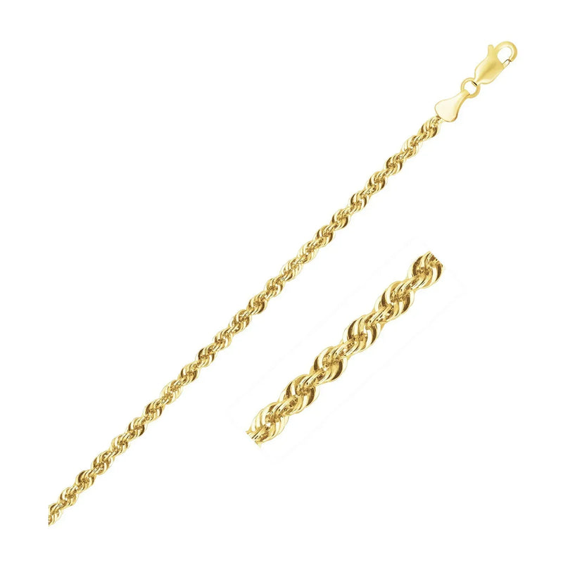 An image displaying Lite Rope Chain Bracelet in 10k Yellow Gold (2.5 mm) by Orca Market