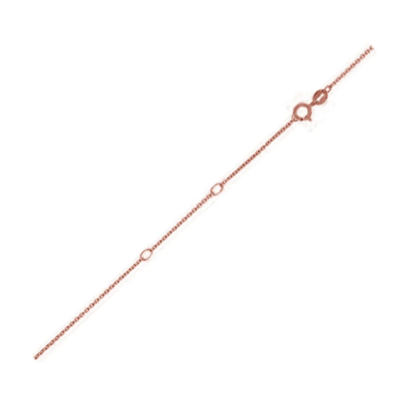 An image displaying Double Extendable Diamond Cut Cable Chain in 14k Rose Gold (0.80mm) by Orca Market