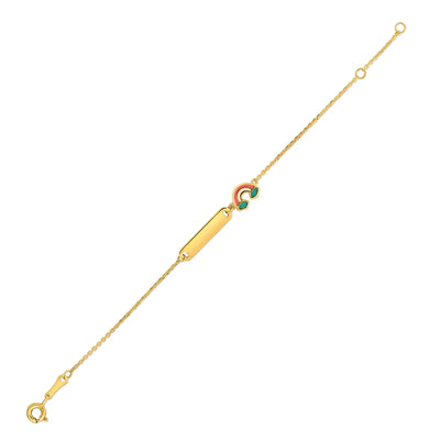 An image displaying 14k Yellow Gold Rainbow Childrens Bracelet by Orca Market