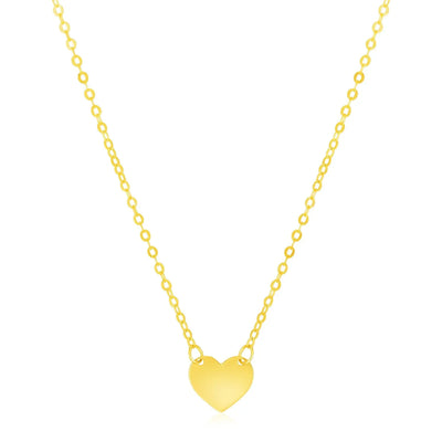 An image displaying 14k Yellow Gold Polished Mini Heart Necklace by Orca Market