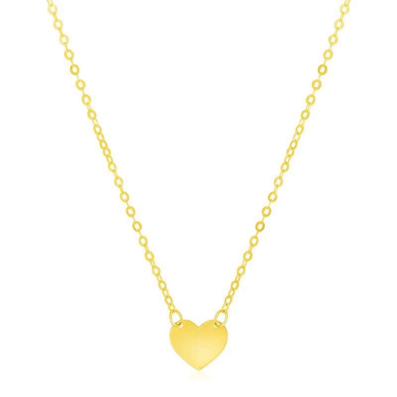 An image displaying 14k Yellow Gold Polished Mini Heart Necklace by Orca Market