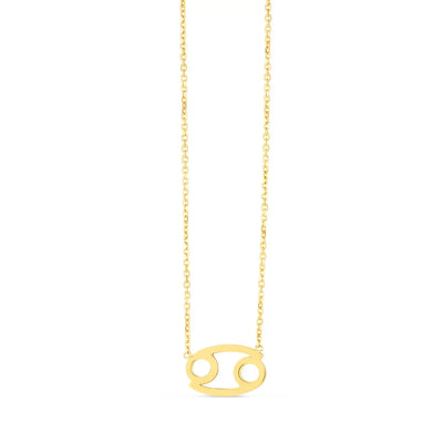 An image displaying 14K Yellow Gold Cancer Necklace by Orca Market