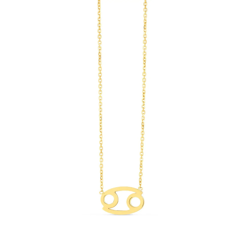 An image displaying 14K Yellow Gold Cancer Necklace by Orca Market