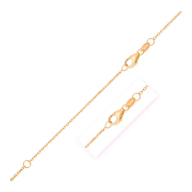 An image displaying Double Extendable Diamond Cut Cable Chain in 10k Rose Gold (0.87mm) by Orca Market