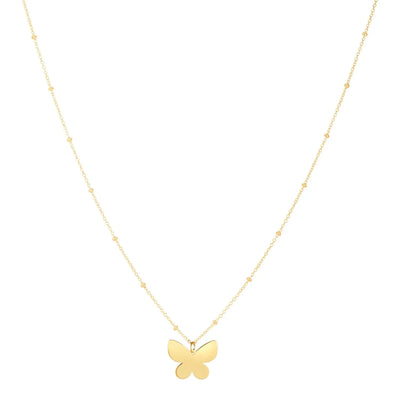 An image displaying 14k Yellow Gold Ppillon Butterfly Necklace by Orca Market