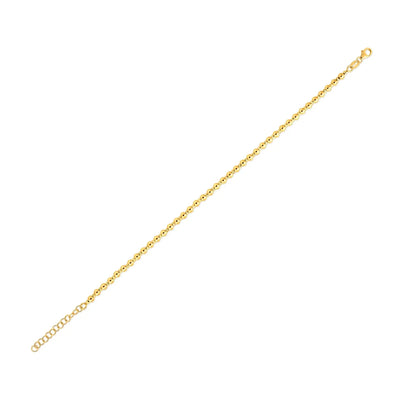 An image displaying 14k Yellow Gold Spaced Bead Bracelet (3mm) by Orca Market