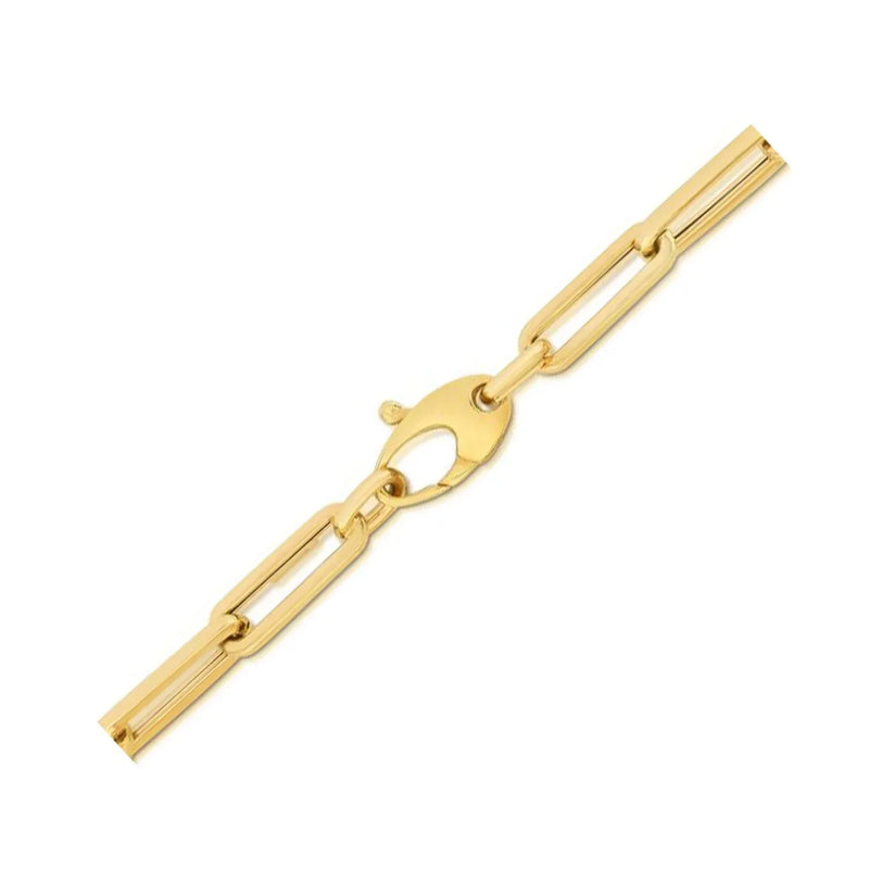 An image displaying 10K Yellow Gold Lite Paperclip Bracelet (4.2mm) by Orca Market