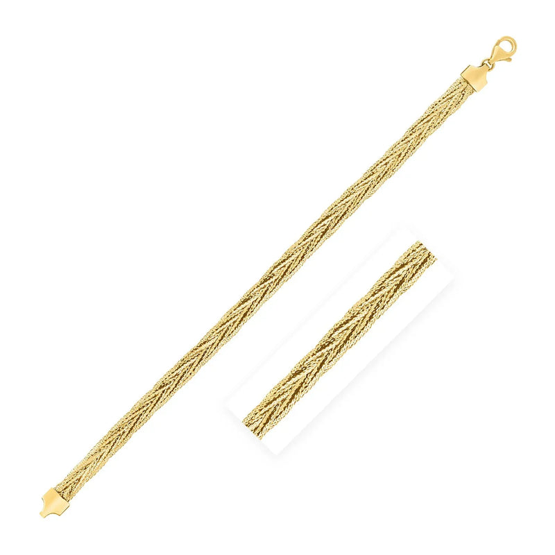 An image displaying 14k Yellow Gold Rapunzel Woven Bracelet by Orca Market