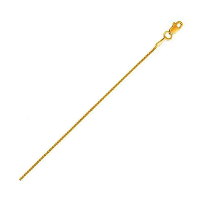 An image displaying 14k Yellow Gold Round Wheat Chain 0.80mm by Orca Market