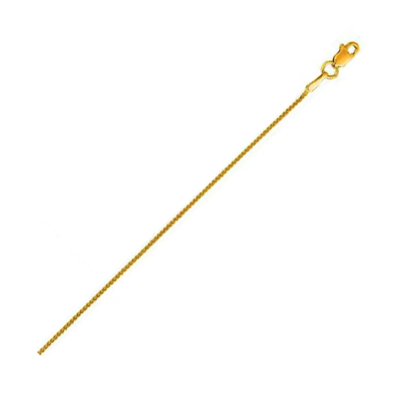 An image displaying 14k Yellow Gold Round Wheat Chain 0.80mm by Orca Market