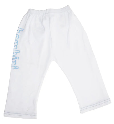 An image displaying Boys White Pants With Print by Bambini