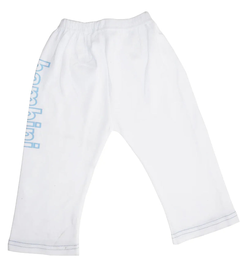 An image displaying Boys White Pants With Print by Bambini