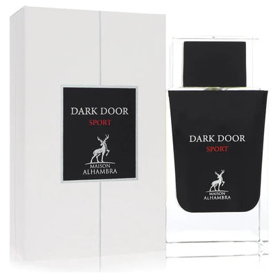 An image displaying Maison Alhambra Dark Door Sport by Maison Alhambra Eau De Parfum Spray 3.4 oz for Men by Maison Alhambra