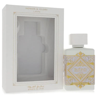 An image displaying Lattafa Badee Al Oud Honor & Glory by Lattafa Eau De Parfum Spray 3.4 oz for Men by Lattafa