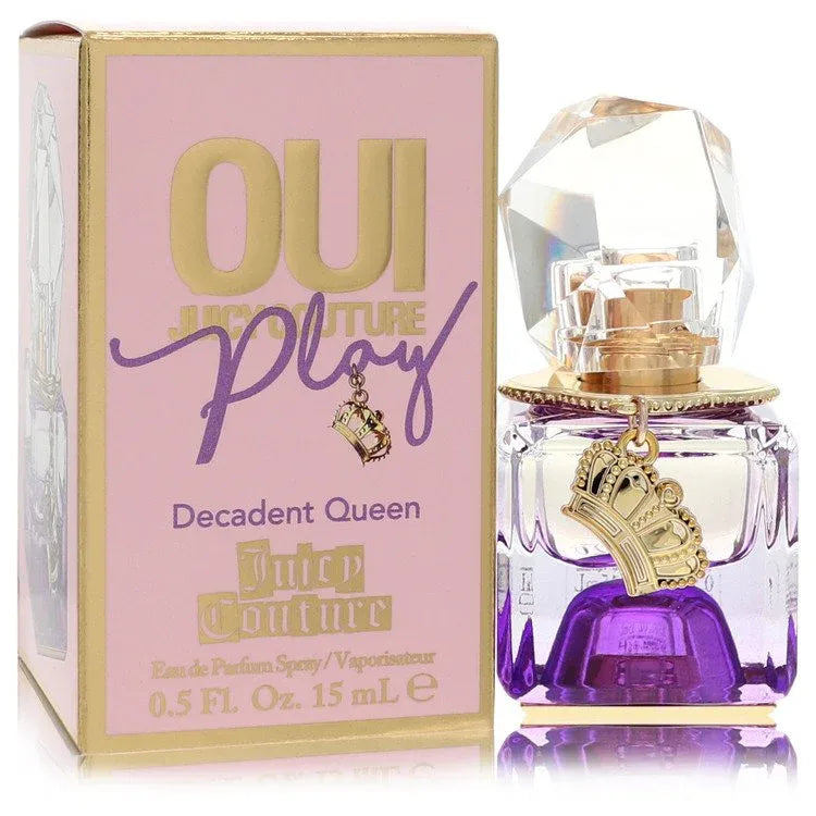 An image displaying Juicy Couture Oui Play Decadent Queen by Juicy Couture Eau De Parfum Spray 0.5 oz for Women by Juicy Couture