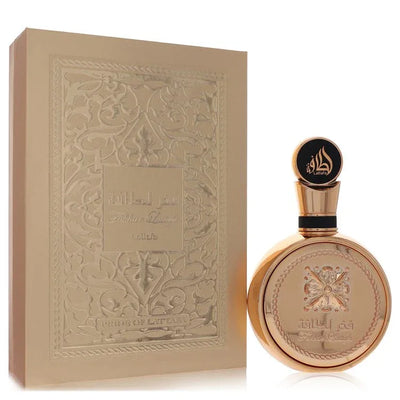 An image displaying Lattafa Fakhar Gold by Lattafa Eau De Parfum Spray 3.4 oz for Men by Lattafa