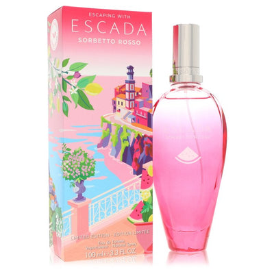 An image displaying Escada Sorbetto Rosso by Escada Eau De Toilette Spray (Limited Edition) 3.3 oz for Women by Escada
