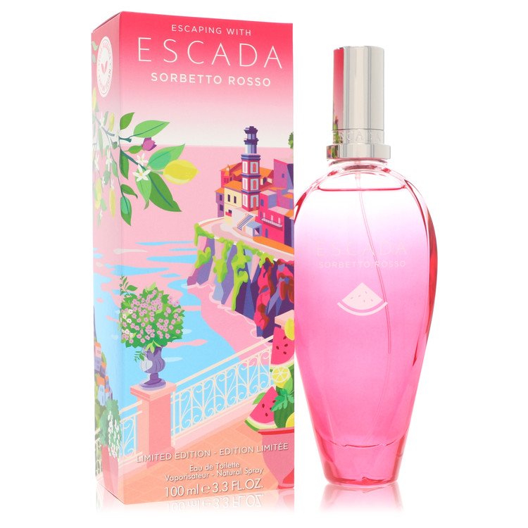 An image displaying Escada Sorbetto Rosso by Escada Eau De Toilette Spray (Limited Edition) 3.3 oz for Women by Escada
