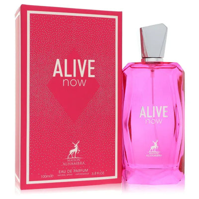 An image displaying Maison Alhambra Alive Now by Maison Alhambra Eau De Parfum Spray 3.4 oz for Women by Maison Alhambra