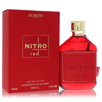 An image displaying Dumont Nitro Red by Dumont Paris Eau De Parfum Spray 3.4 oz for Men by Dumont Paris