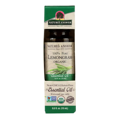 An image displaying Nature's Answer - Organic Essential Oil - Lemongrass - 0.5 Ounce. by Nature's Answer