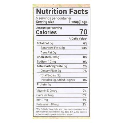 An image displaying Nuco Original Organic Coconut Wraps - Case Of 12 - 2.47 Ounce by Nuco