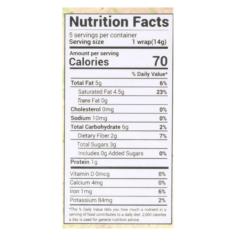 An image displaying Nuco Original Organic Coconut Wraps - Case Of 12 - 2.47 Ounce by Nuco