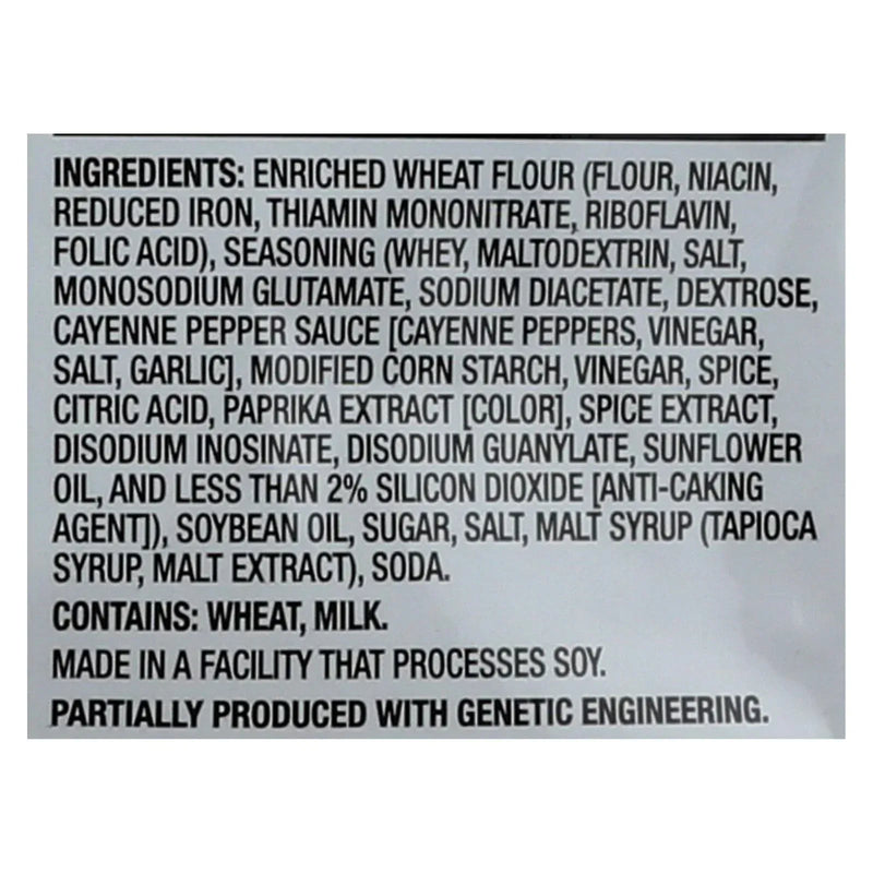 An image displaying Pretzel Crisp Buffalo Wing Thin, Crunchy Pretzel Crackers - Case Of 12 - 7.2 Ounce by Pretzel Crisp