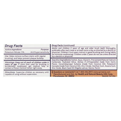 Sprinjene Natural - Toothpaste Senstv W/o Fl - 1 Each - 3.5 Oz