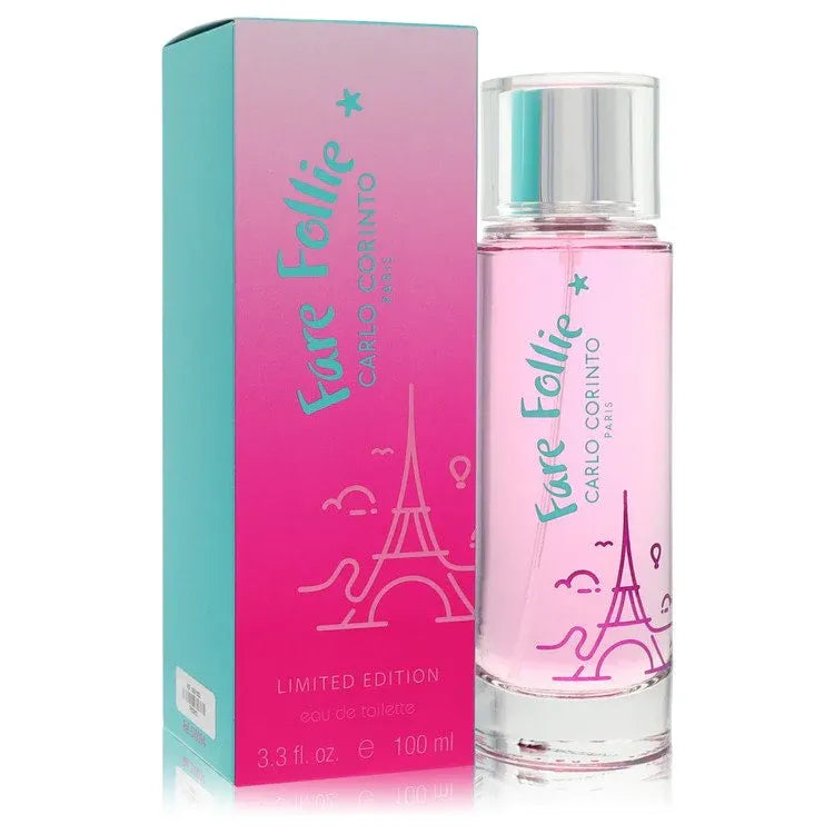An image displaying Fare Follie by Carlo Corinto Eau De Toilette Spray (Limited Edition) 3.3 oz for Women by Carlo Corinto