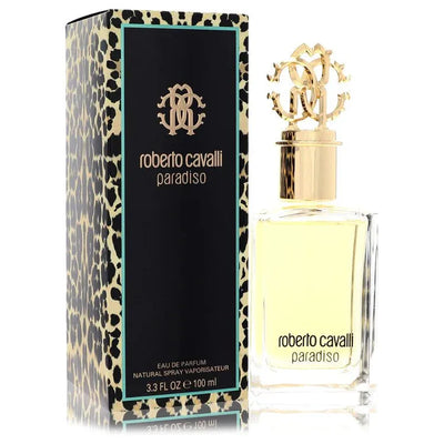 An image displaying Roberto Cavalli Paradiso by Roberto Cavalli Eau De Parfum Spray 3.4 oz for Women by Roberto Cavalli