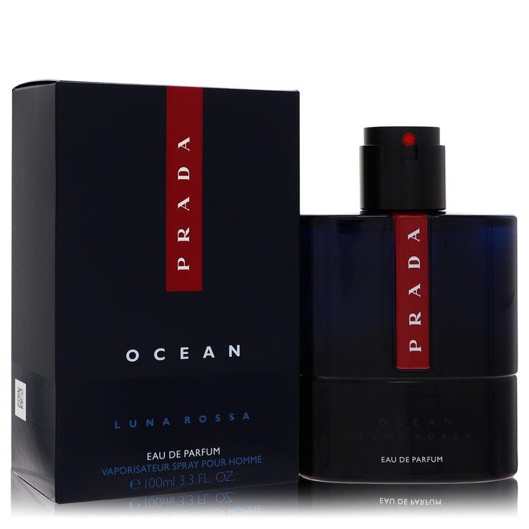 An image displaying Prada Luna Rossa Ocean by Prada Eau De Parfum Spray 3.4 oz for Men by Prada