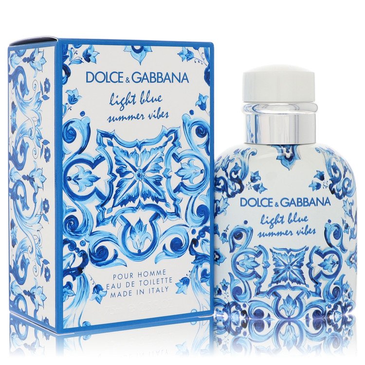 An image displaying Light Blue Summer Vibes by Dolce & Gabbana Eau De Toilette Spray 2.5 oz for Men by Dolce & Gabbana