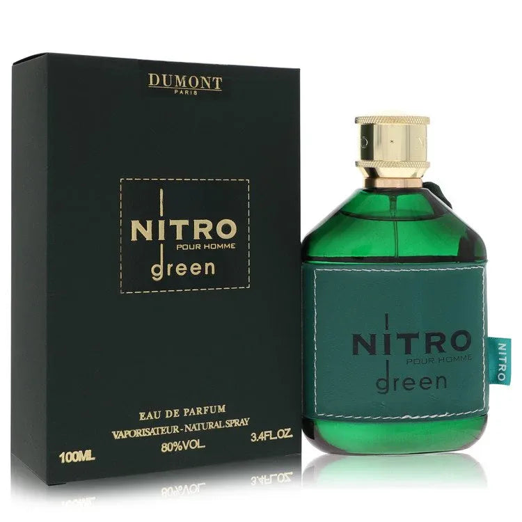 An image displaying Dumont Nitro Green by Dumont Paris Eau De Parfum Spray 3.4 oz for Men by Dumont Paris