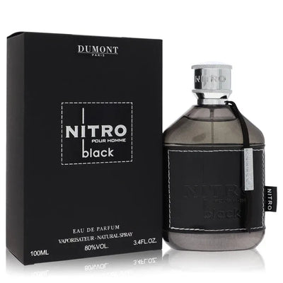 An image displaying Dumont Nitro Black by Dumont Paris Eau De Parfum Spray 3.4 oz for Men by Dumont Paris