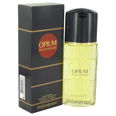 An image displaying OPIUM by Yves Saint Laurent Eau De Toilette Spray for Men by Yves Saint Laurent