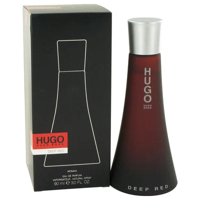 An image displaying hugo DEEP RED by Hugo Boss Eau De Parfum Spray for Women by Hugo Boss
