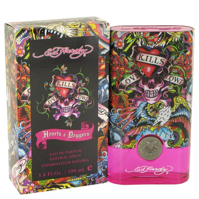 An image displaying Ed Hardy Hearts & Daggers by Christian Audigier Eau De Parfum Spray for Women by Christian Audigier