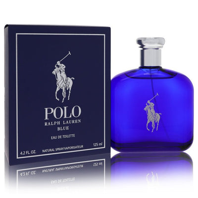 An image displaying Polo Blue by Ralph Lauren Eau De Toilette Spray for Men by Ralph Lauren