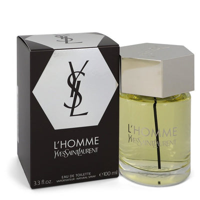 An image displaying L'homme by Yves Saint Laurent Eau De Toilette Spray for Men by Yves Saint Laurent